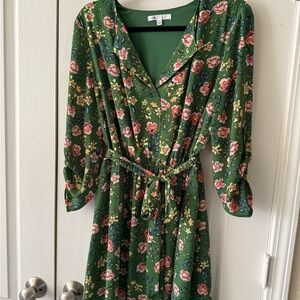 DR2 Green Floral Long Sleeve Dress